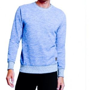 Scotch & Soda Mens Heathered Gray Blue Crew